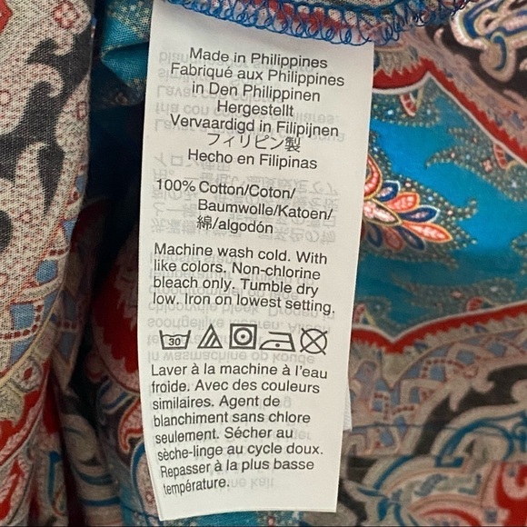 J. Crew Perfect Buttondown Shirt in Ratti Mediterranean Paisley, size 6 - Picture 10 of 12